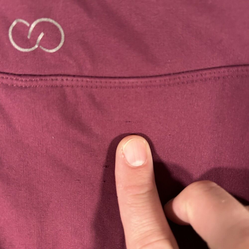 Calia Mini Skirt Women's XS Burgundy Pull On Lined Elastic Side Zip Pockets - Picture 8 of 9